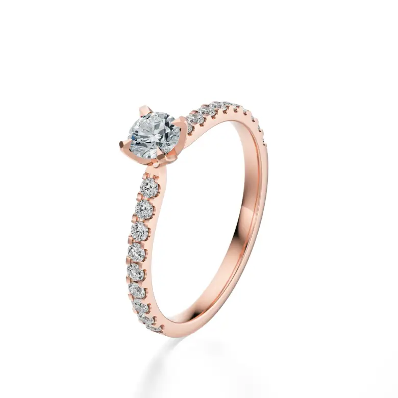 Pierścionek z różowego złota z diamentami AJPZ_112